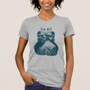 T-shirt Conception de deux statues de samouraï japonais