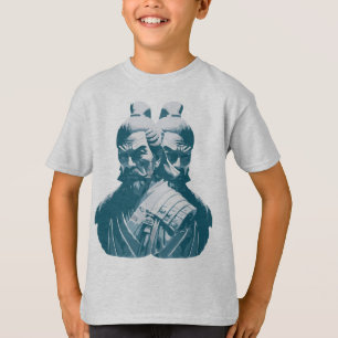 T-shirt Conception de deux statues de samouraï japonais