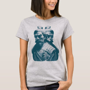 T-shirt Conception de deux statues de samouraï japonais