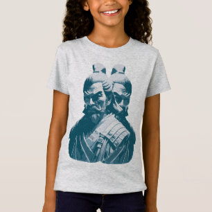 T-Shirt Conception de deux statues de samouraï japonais