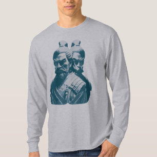 T-shirt Conception de deux statues de samouraï japonais
