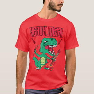 T-shirt Conception de dinosaure de métal lourd drôle pour