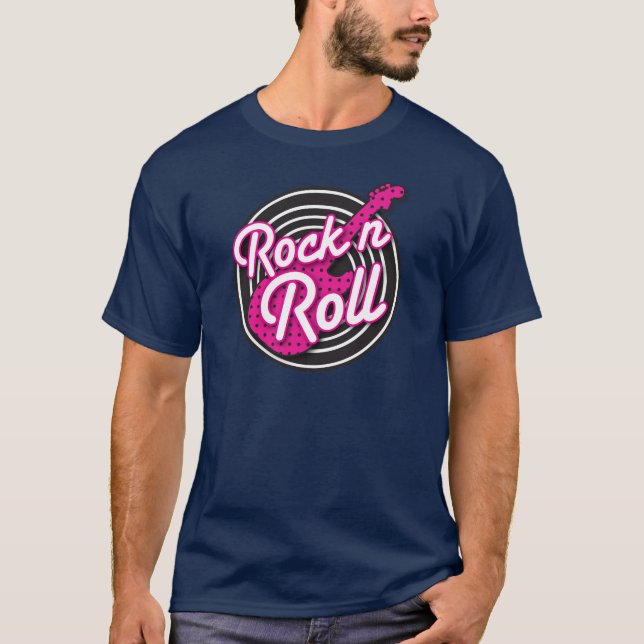 T-shirt Conception de disque de rockabilly de petit pain (Devant)