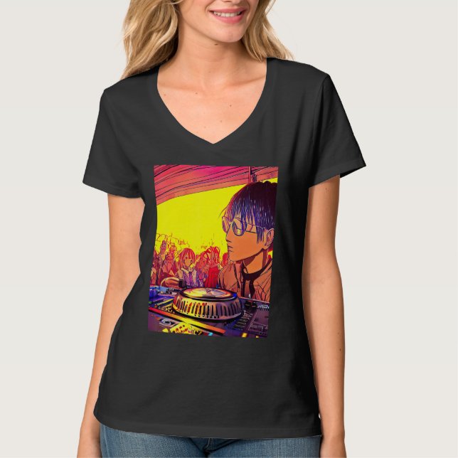 T-shirt Conception de DJ de club de trance EDM psychédéliq (Devant)