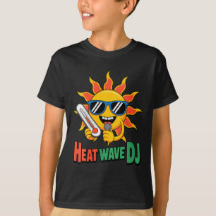 T-shirt Conception de dj de vague de chaleur de soleil coo
