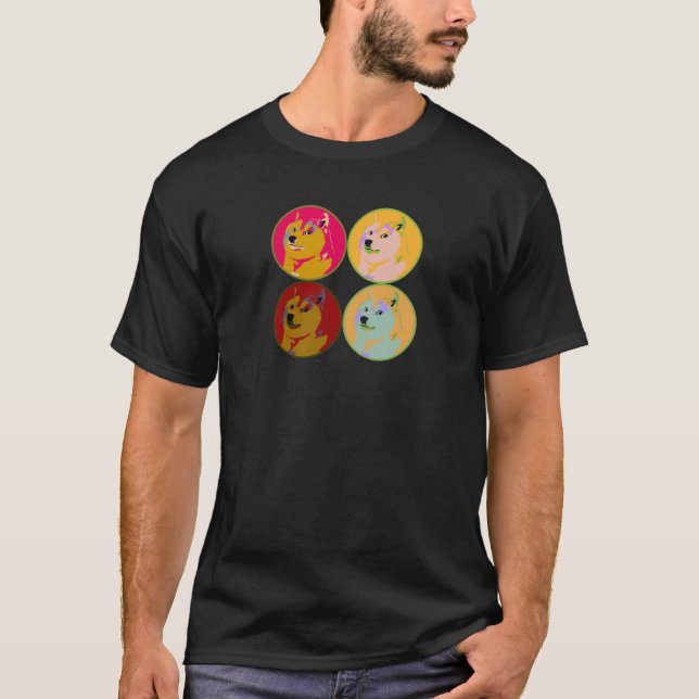 T-shirt Conception de dogecoin d'art de bruit (Devant)