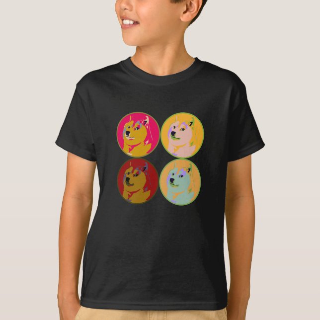 T-shirt Conception de dogecoin d'art de bruit (Devant)