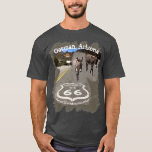 T-shirt Conception de dos de Route 66 Oatman AZ Ânes dans