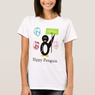 T-shirt Conception de double de pingouin de hippie
