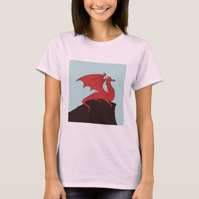 T-shirt Conception de Dragon à Gravure dessinée à la main (Devant)