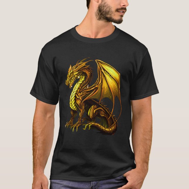 T-shirt Conception de dragon Créature mythique (Devant)