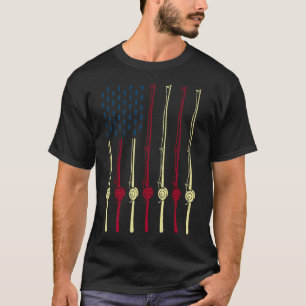T-shirt conception de drapeau américain de pêche - graphiq