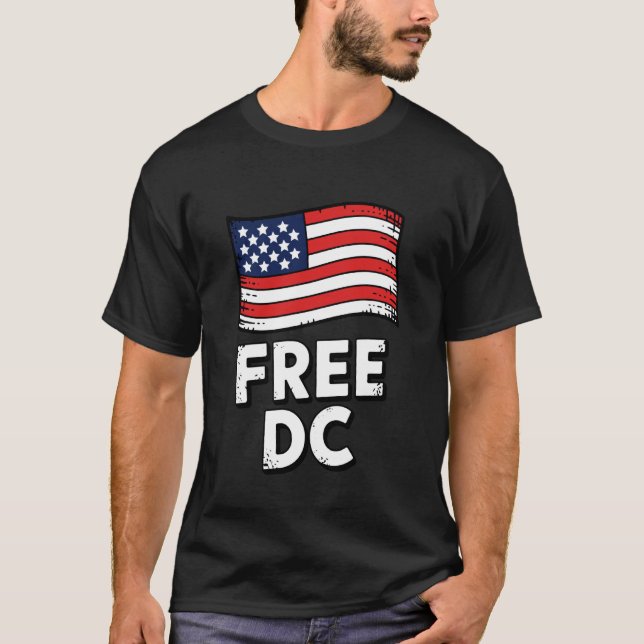 T-shirt Conception de drapeau américain en détresse DC gra (Devant)