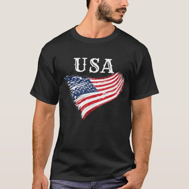 T-shirt Conception de drapeau américain patriotique USA (Devant)