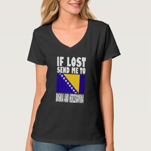 T-shirt Conception de drapeau de Bosnie-Herzégovine  En ca (Devant)