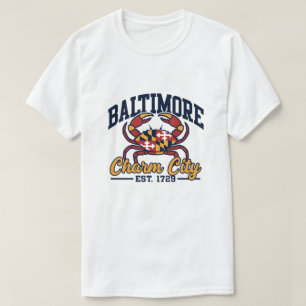 T-shirt Conception de drapeau de crabe de Baltimore Maryla