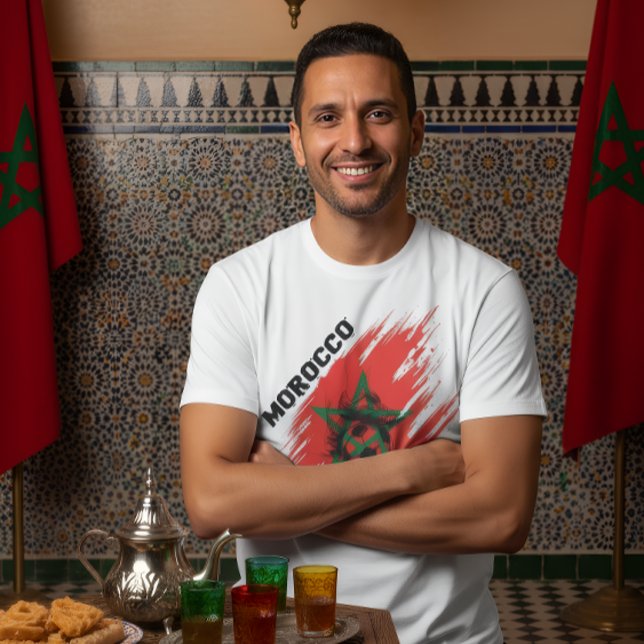 T-shirt Conception de drapeau de football marocain (Créateur téléchargé)