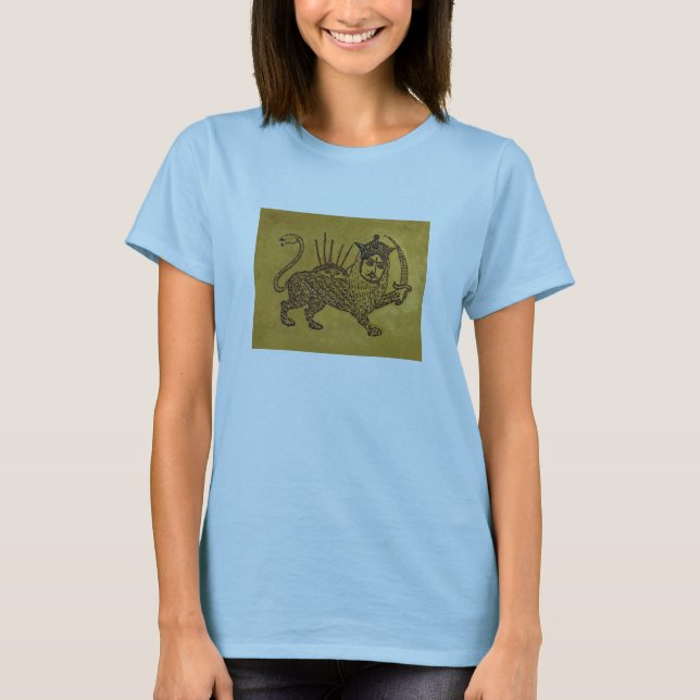 T-shirt Conception de drapeau de lion (Devant)