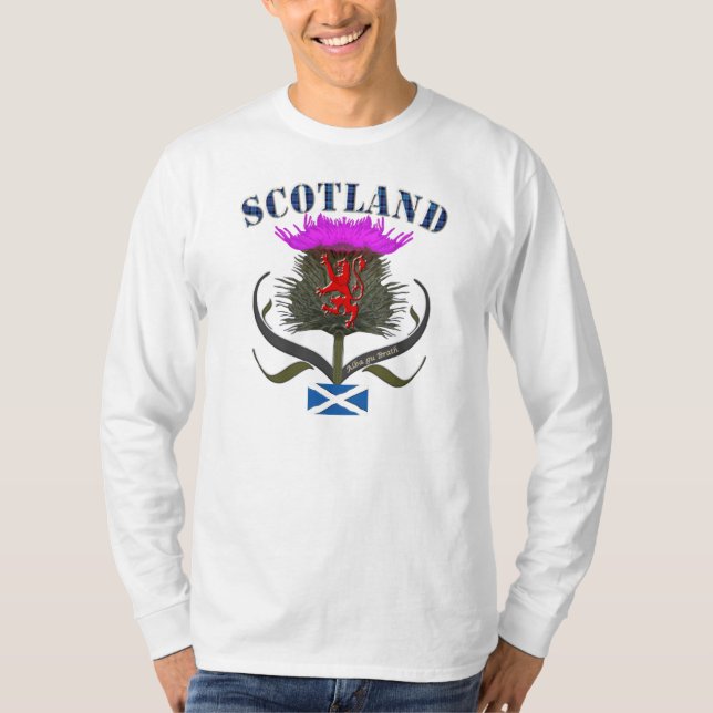 T-shirt Conception de drapeau de lion et de saltire de (Devant)