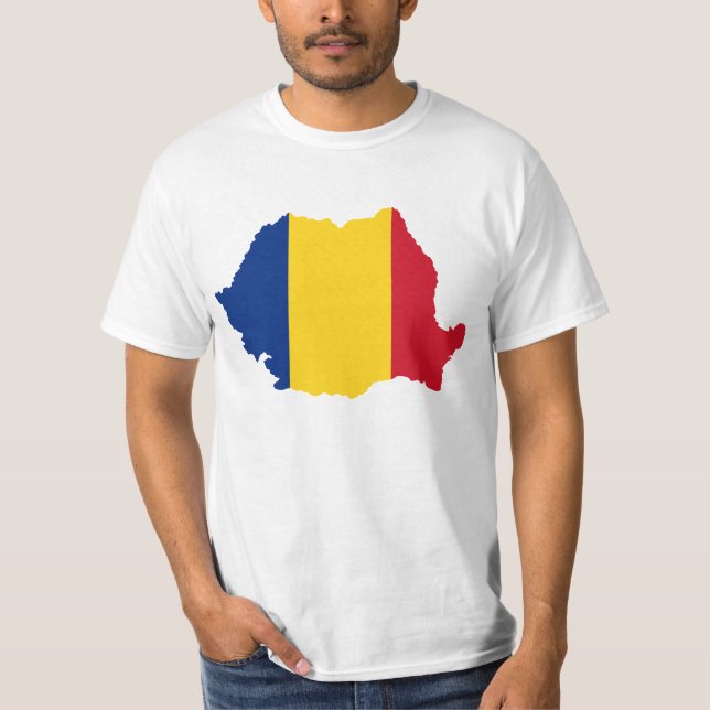 T-shirt Conception de drapeau de pays de la Roumanie (Devant)
