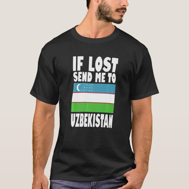 T-shirt Conception de drapeau d'Ouzbékistan  Si perdu envo (Devant)