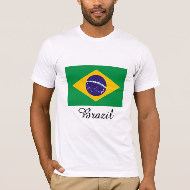 T-shirt Conception de drapeau du Brésil (Devant)