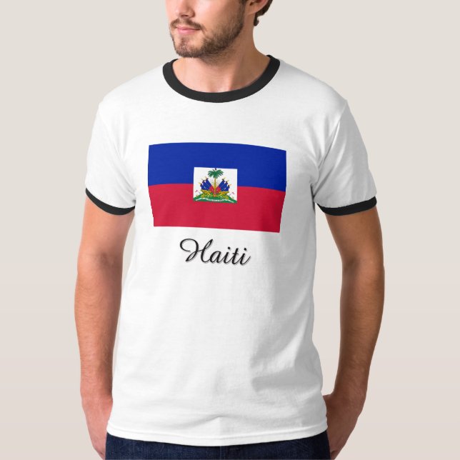 T-shirt Conception de drapeau du Haïti (Devant)