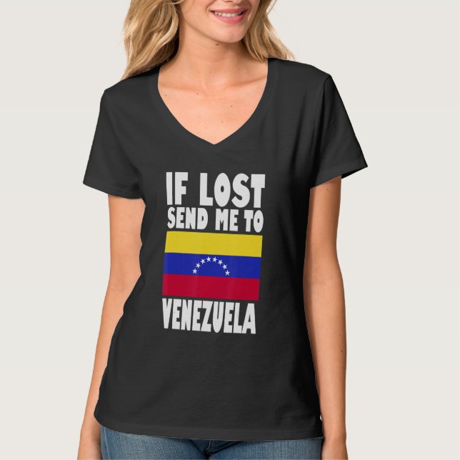 T-shirt Conception de drapeau du Venezuela  Si perdu envoy (Devant)