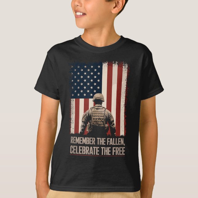 T-shirt Conception de drapeau patriotique commémoratif Jou (Devant)
