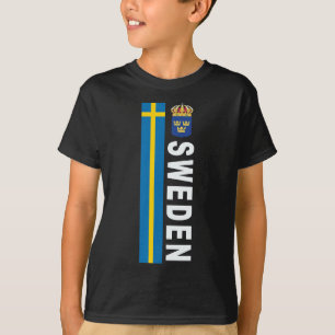 T-shirt Conception de drapeau suédois de style football su