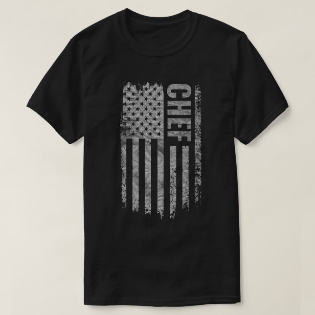 T-shirt Conception de drapeau USA en détresse pour chef (Design devant)