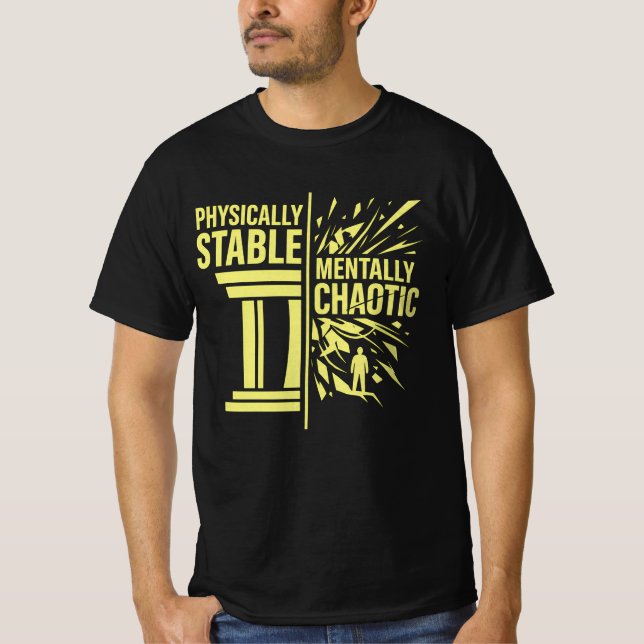 T-shirt Conception de dualité stable physiquement et chaot (Devant)