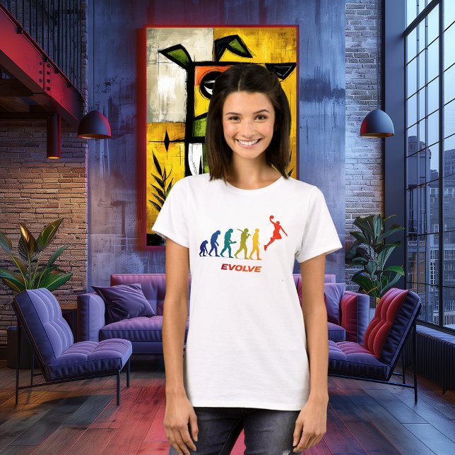 T-shirt Conception de dunk slam en silhouette de l'évoluti (Créateur téléchargé)
