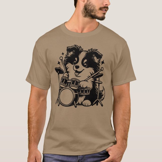 T-shirt Conception de famille de groupe de batteur de chio (Devant)