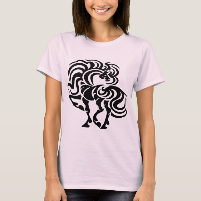 T-shirt Conception de fantaisie de cheval (Devant)