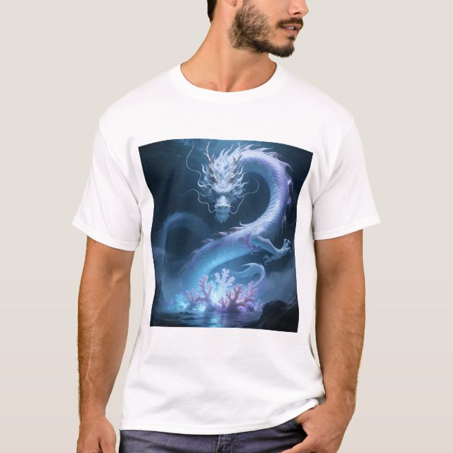 T-shirt Conception de fantasy artistique de dragon d'eau c (Devant)