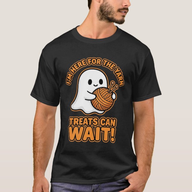 T-shirt Conception de fantôme au crochet pour Halloween (Devant)