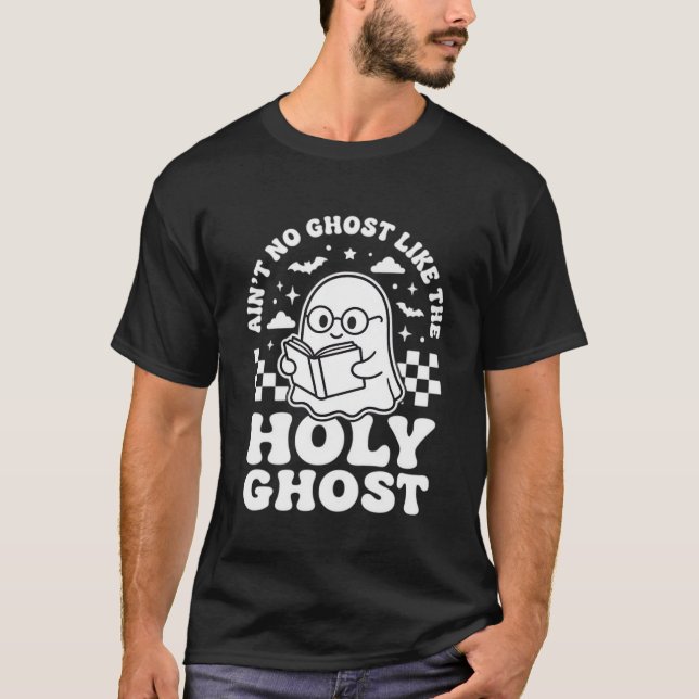 T-shirt Conception de fantôme Halloween rétro Saint-Esprit (Devant)