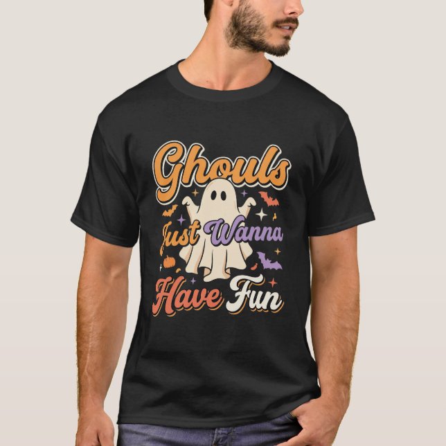 T-shirt Conception de fantôme Les Goules d'Halloween Veule (Devant)
