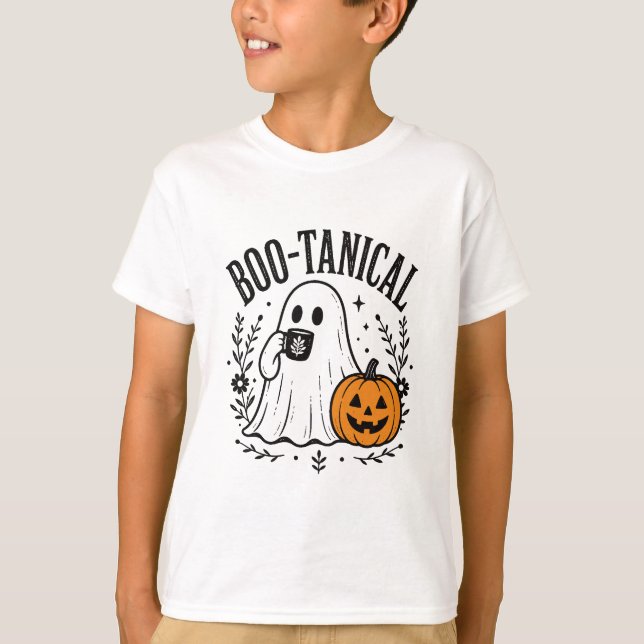 T-shirt Conception de fantôme mignonne botanique (Devant)