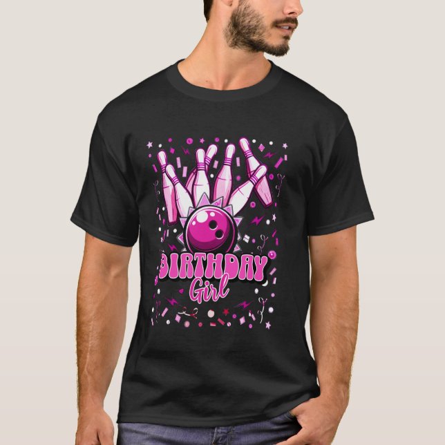 T-shirt Conception de fête d'anniversaire de fille de bowl (Devant)