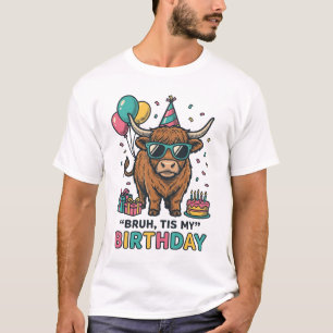 T-shirt Conception de fête d'anniversaire drôle de vache d