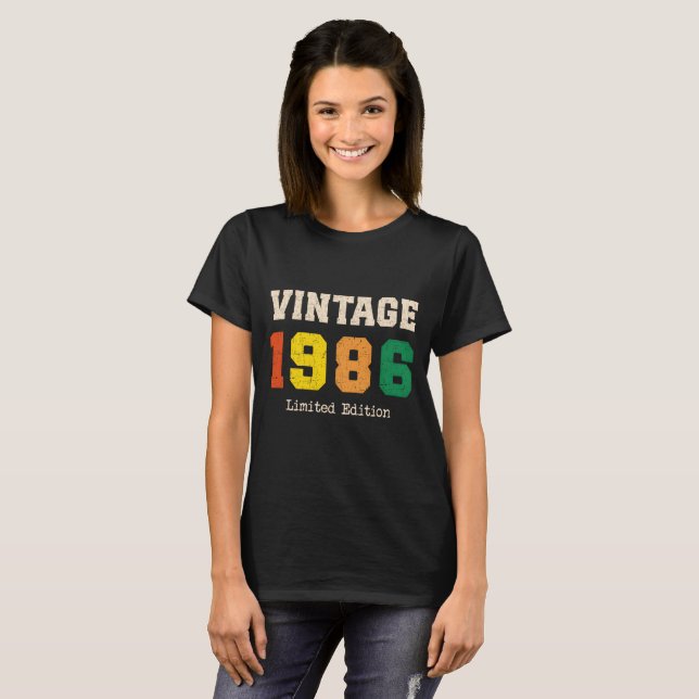 T-shirt Conception de fête d'anniversaire rétro édition li (Devant entier)