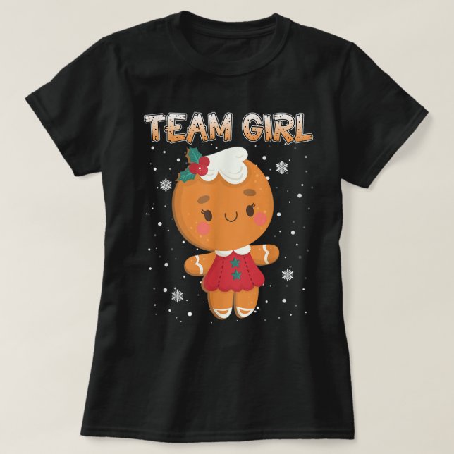 T-shirt Conception de fille d'équipe de pain d'épice migno (Design devant)