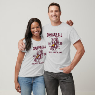 T-shirt Conception de fitness Corps Âme et Esprit Conquéri