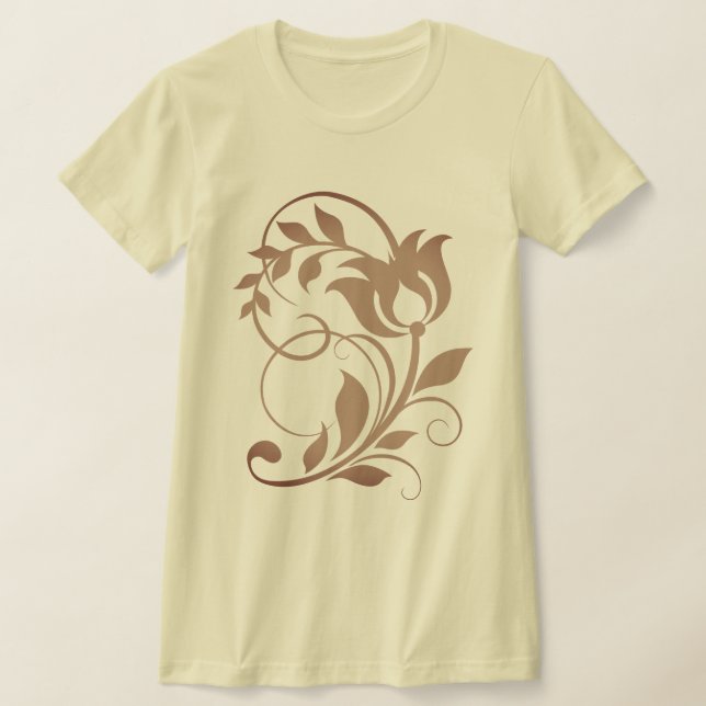 T-shirt Conception de fleurs de tulipes botaniques ornées  (Poser)
