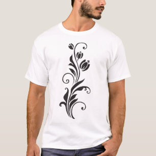 T-shirt Conception de fleurs florales ornementales
