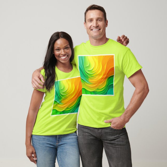 T-shirt Conception de flux d'énergie en couleur abstraite (Unisexe)