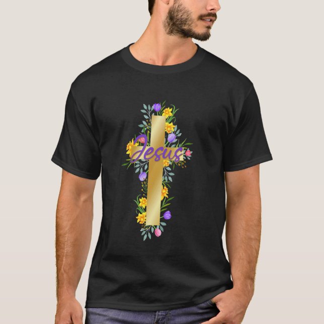 T-shirt Conception de foi chrétienne Belle croix de printe (Devant)