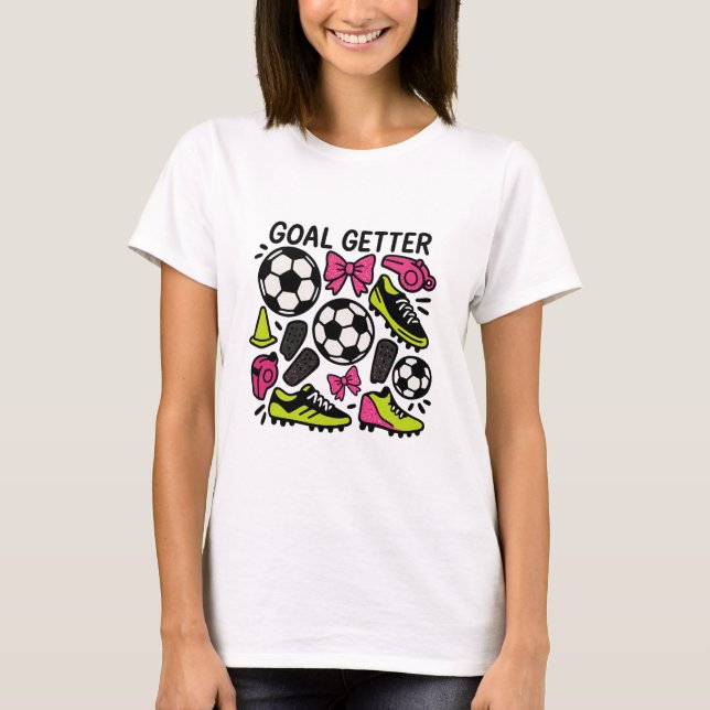 T-shirt Conception de football Coquette Attrapeuse de buts (Devant)